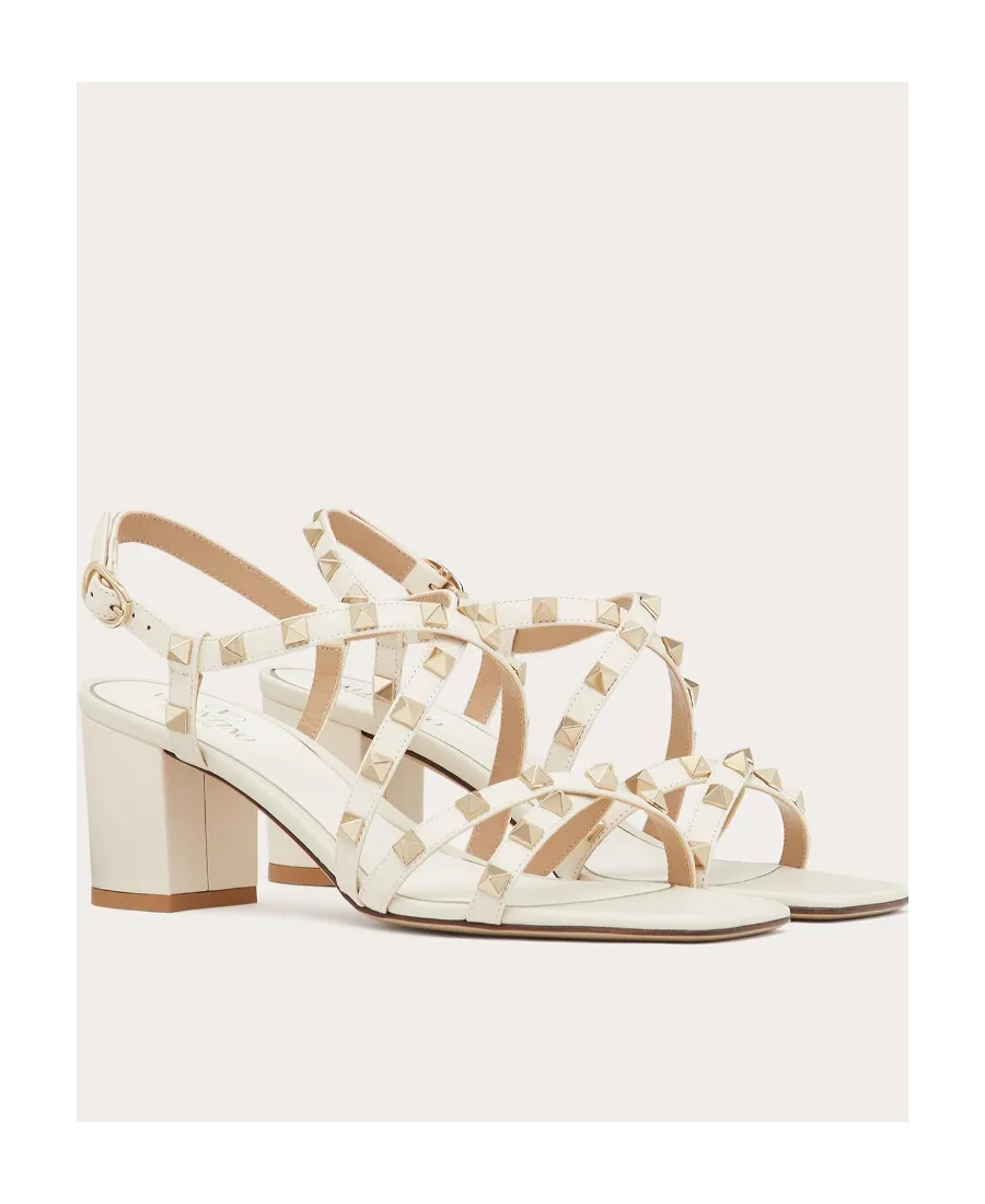 Rockstud Calfskin Sandal With Straps 60Mm