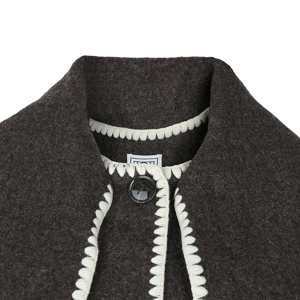 TotÊMe Fringe Detailed Long Sleeved Scarf Jacket