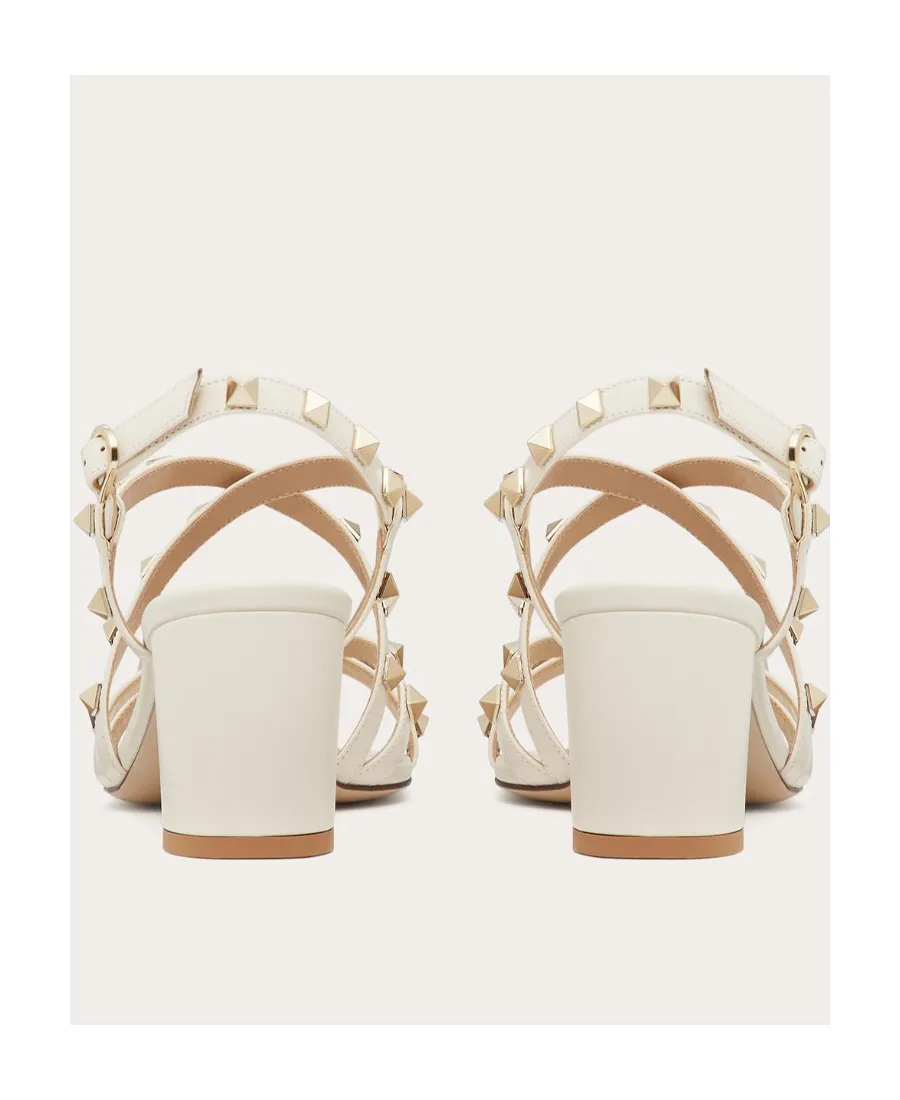 Rockstud Calfskin Sandal With Straps 60Mm