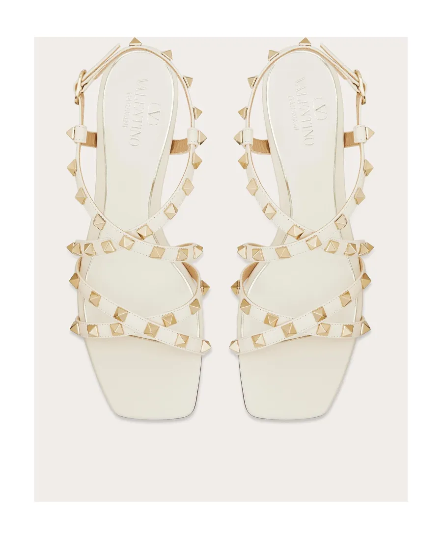 Rockstud Calfskin Sandal With Straps 60Mm