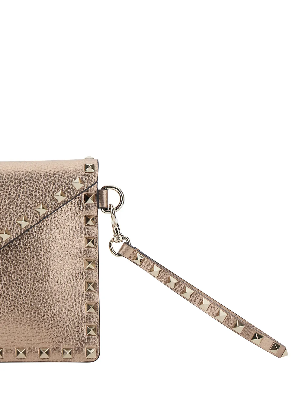 Rockstud Laminated Grainy Calfskin Clutch Bag