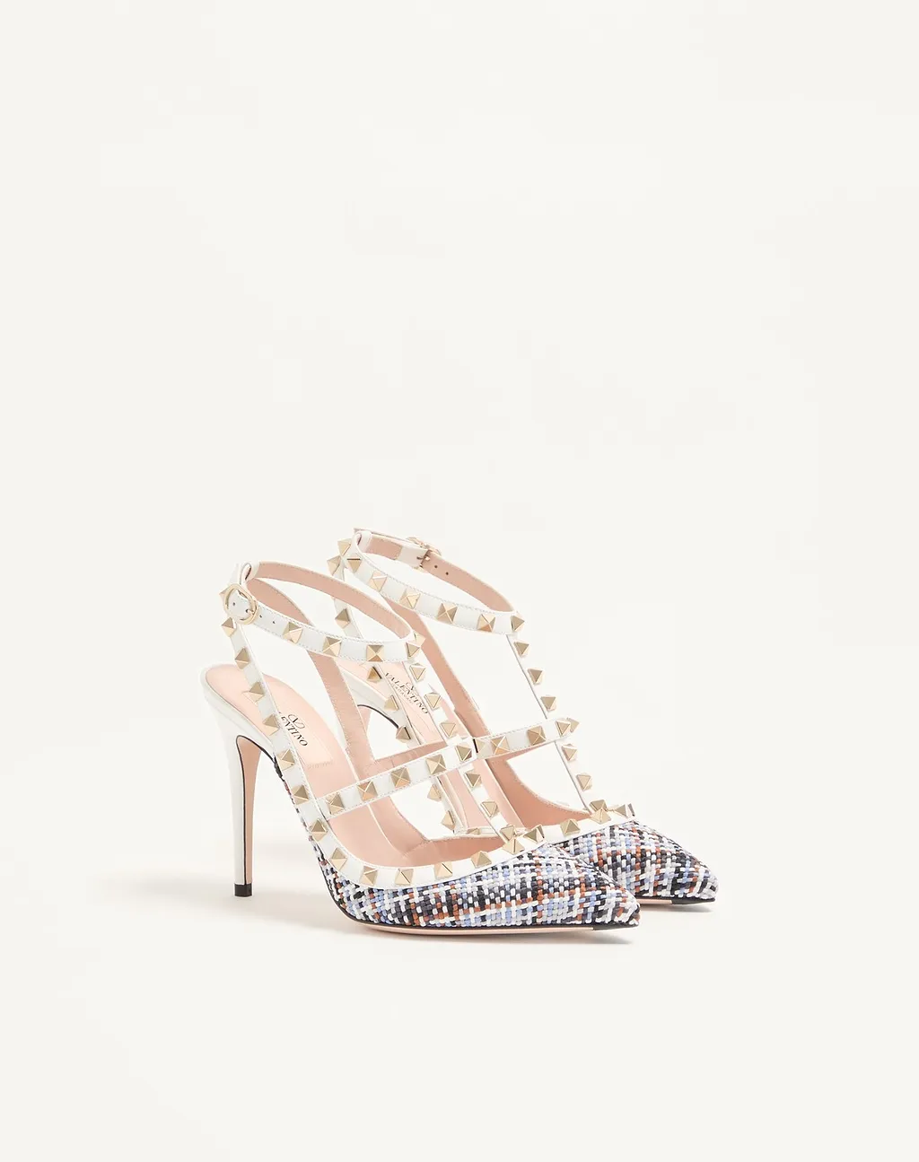 Valentino Garavani Rockstud Woven Detailed Pumps
