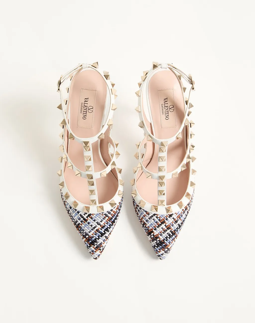 Valentino Garavani Rockstud Woven Detailed Pumps