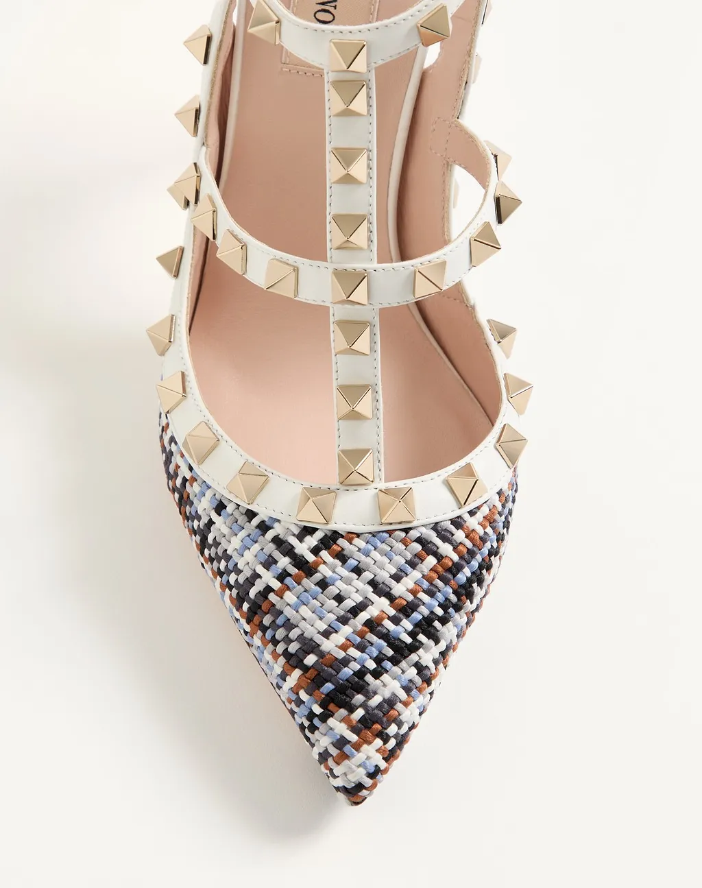 Valentino Garavani Rockstud Woven Detailed Pumps