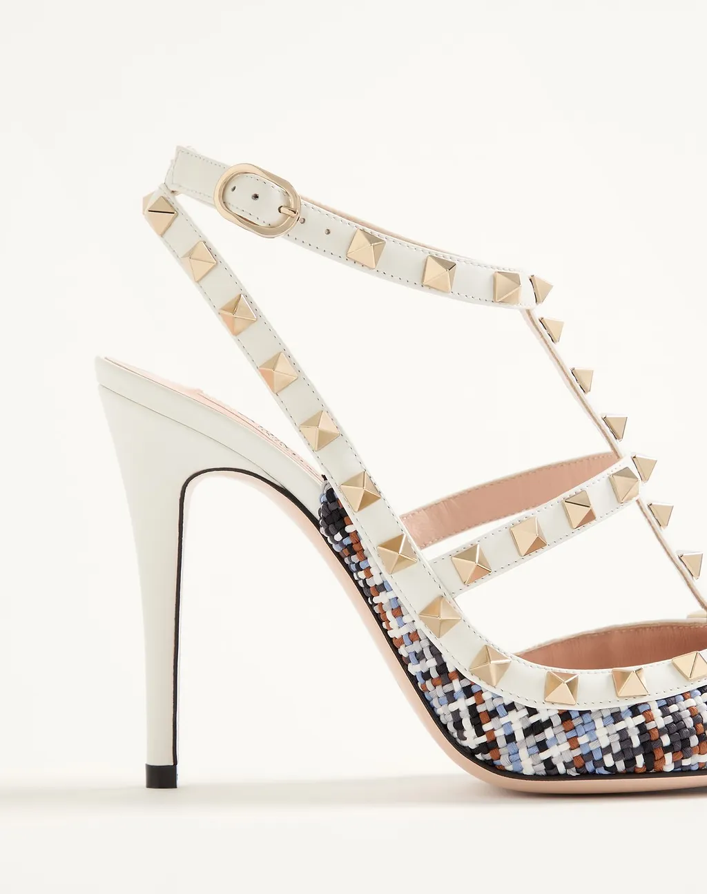 Valentino Garavani Rockstud Woven Detailed Pumps
