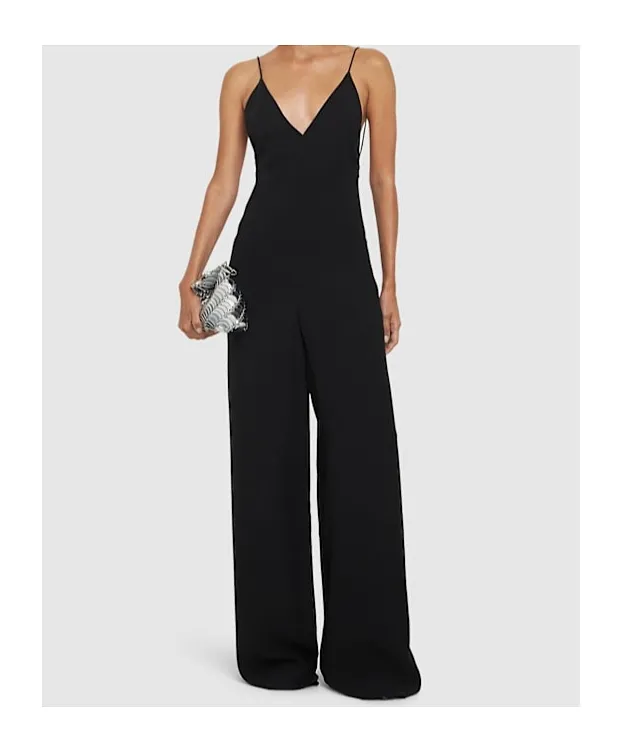 Silk Cady Couture Open Back Jumpsuit