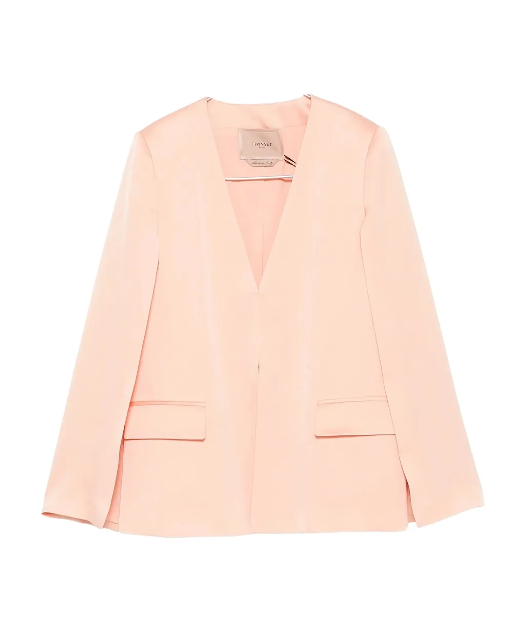 V-Neck Pockets Blazer