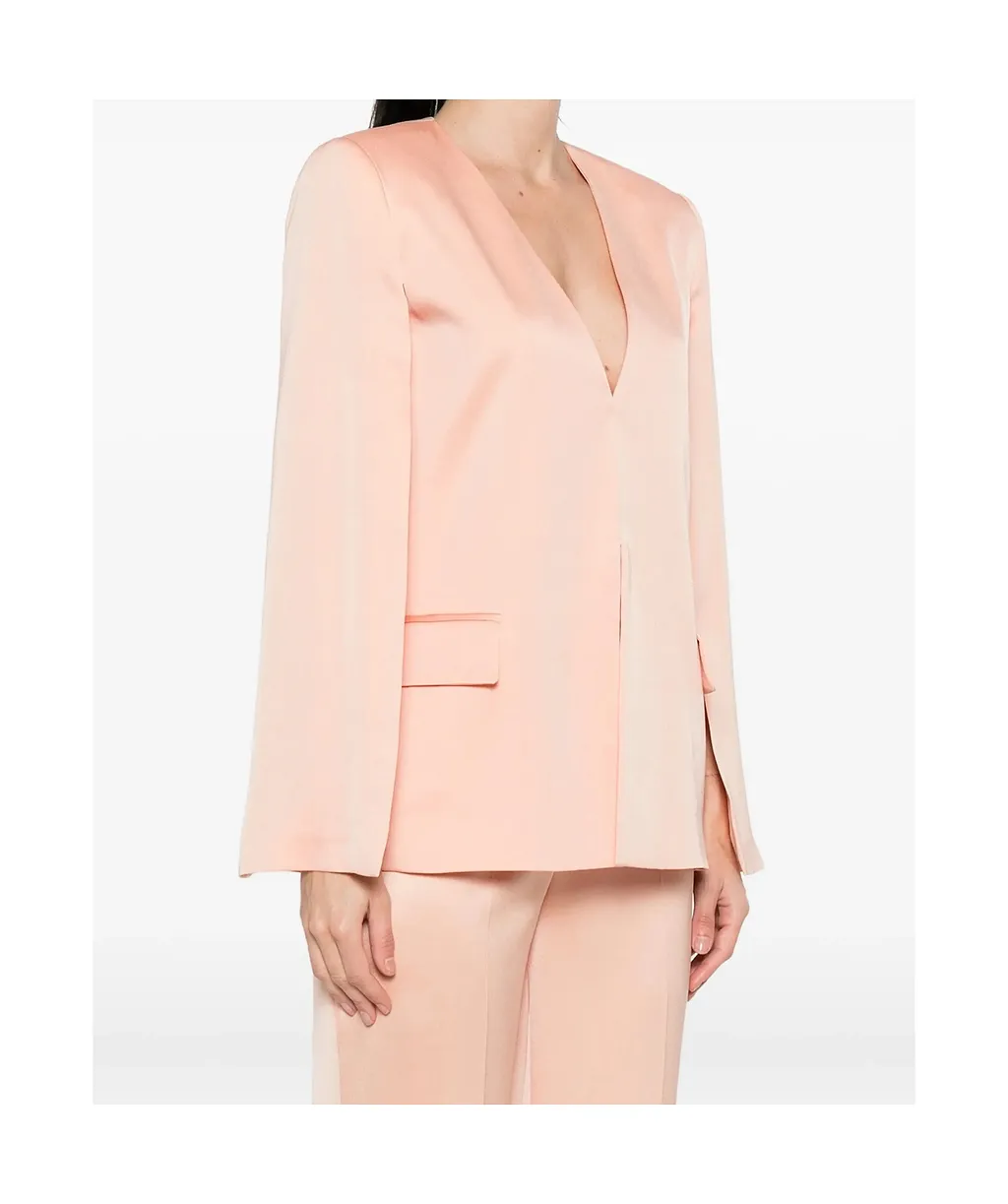 V-Neck Pockets Blazer
