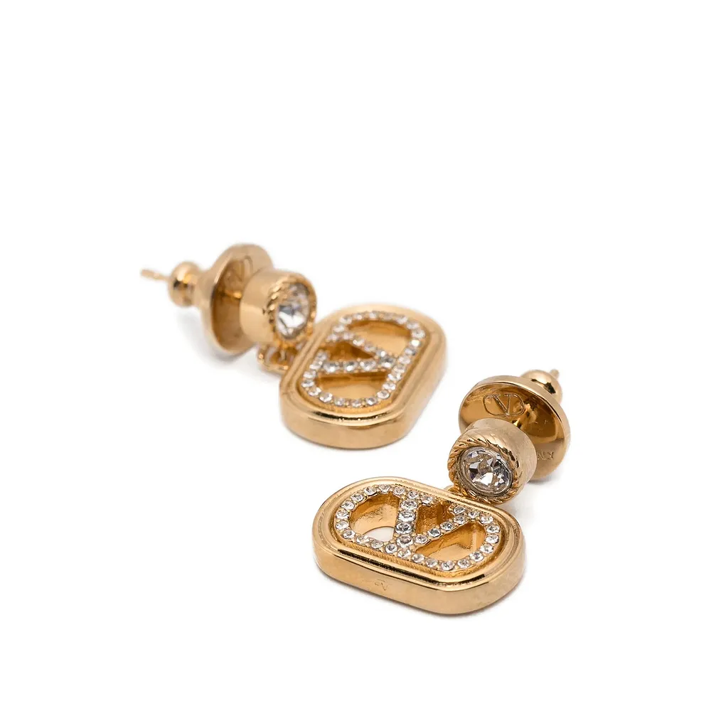 V-Logo Embellished Earrings