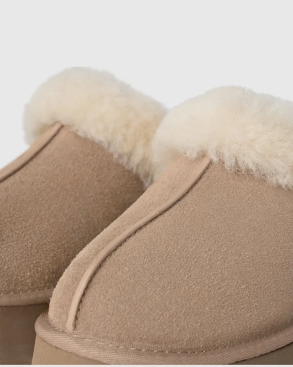 Ugg Disquette Shearling Trim Flat Mules
