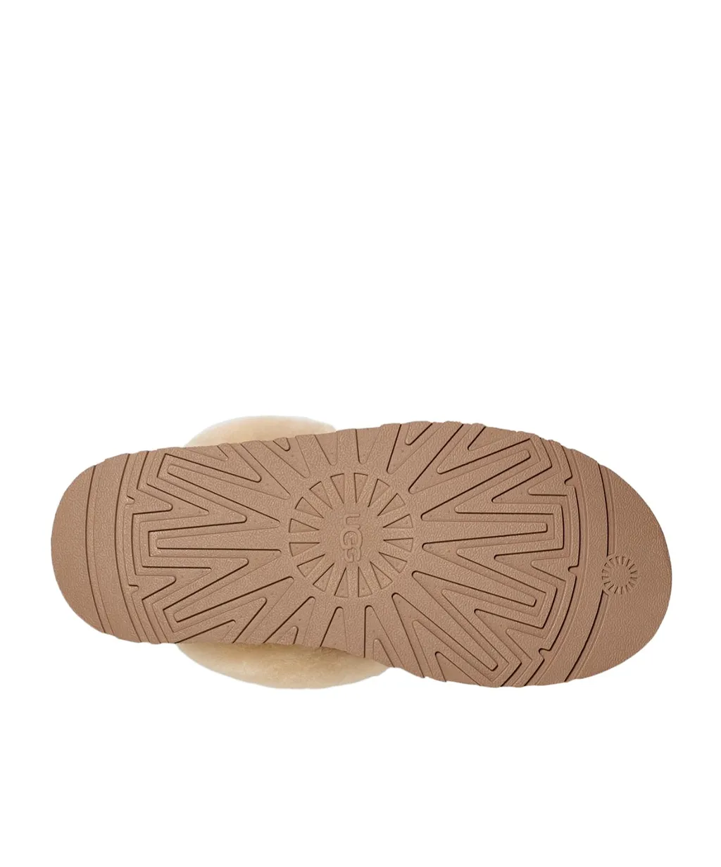 Ugg Disquette Shearling Trim Flat Mules