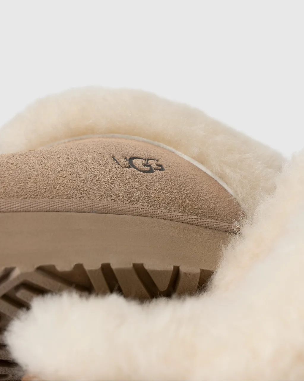 Ugg Disquette Shearling Trim Flat Mules