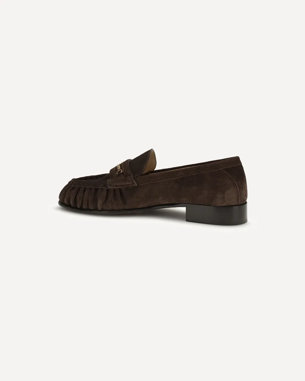 Valentino Chain Trim Suede Flat Shoes