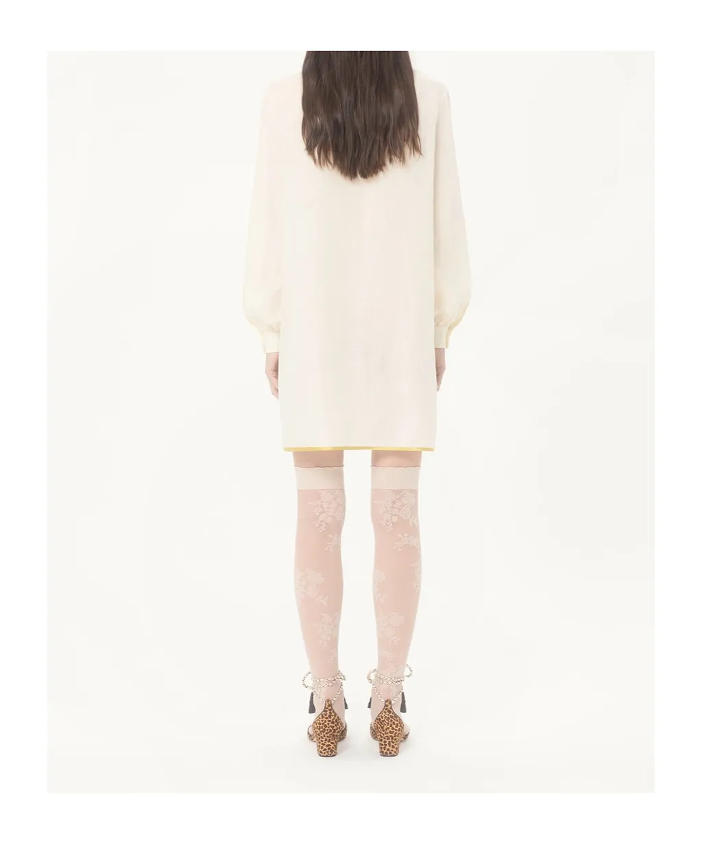 Valentino	Floral Patterned Long-Sleeved Mini Dress