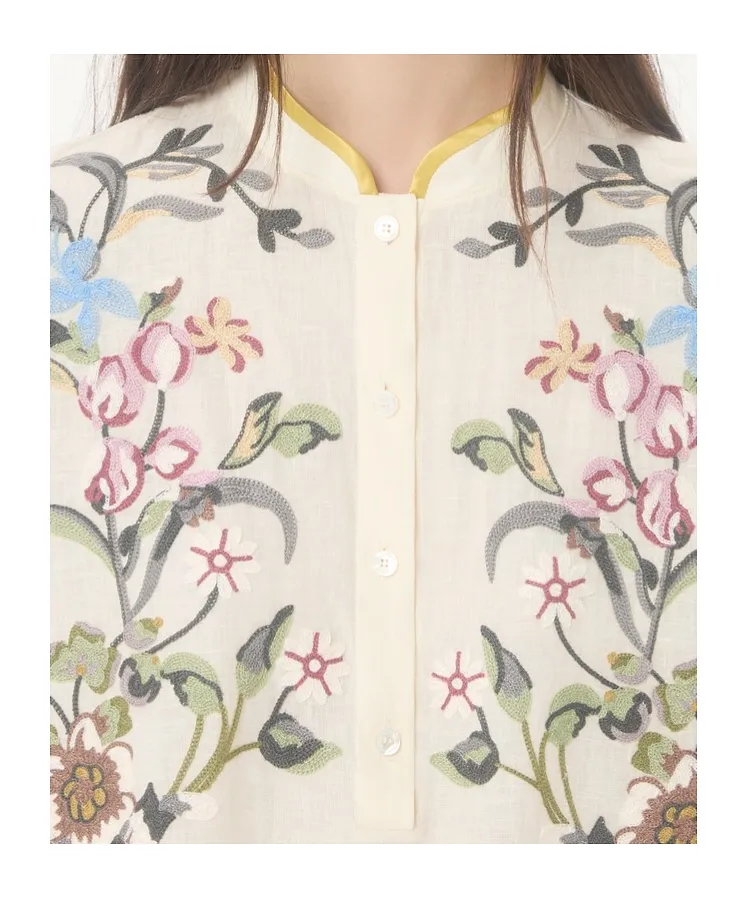 Valentino	Floral Patterned Long-Sleeved Mini Dress