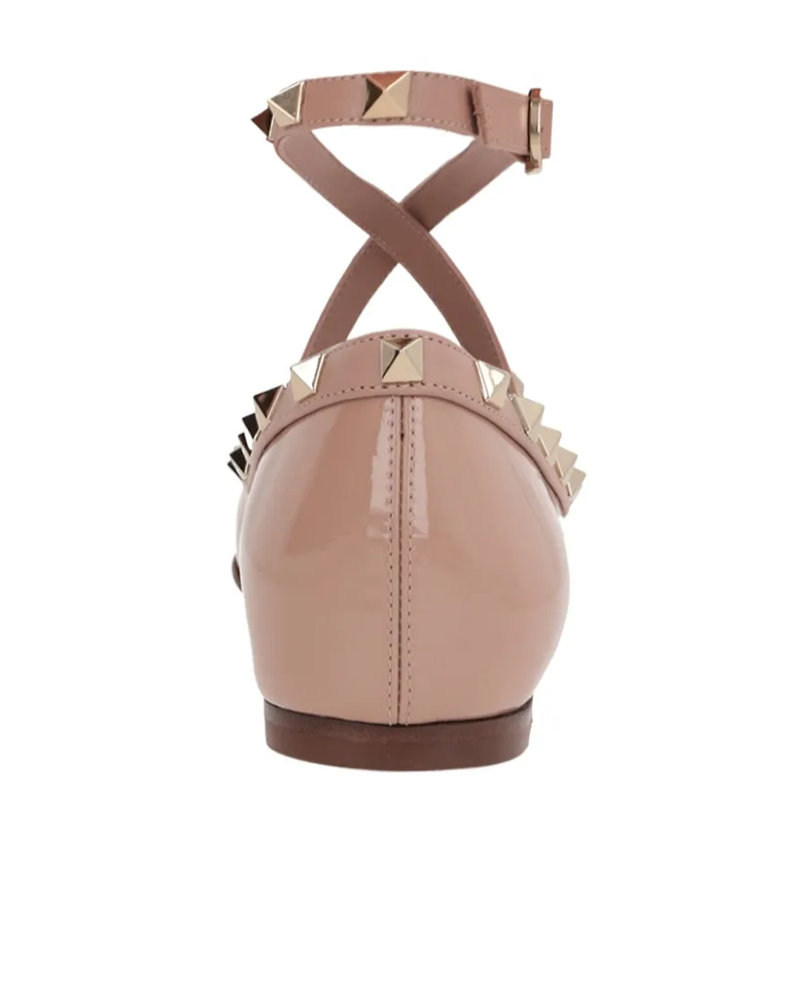 Valentino Garavani Rockstud Round Toe Ballerina Shoes