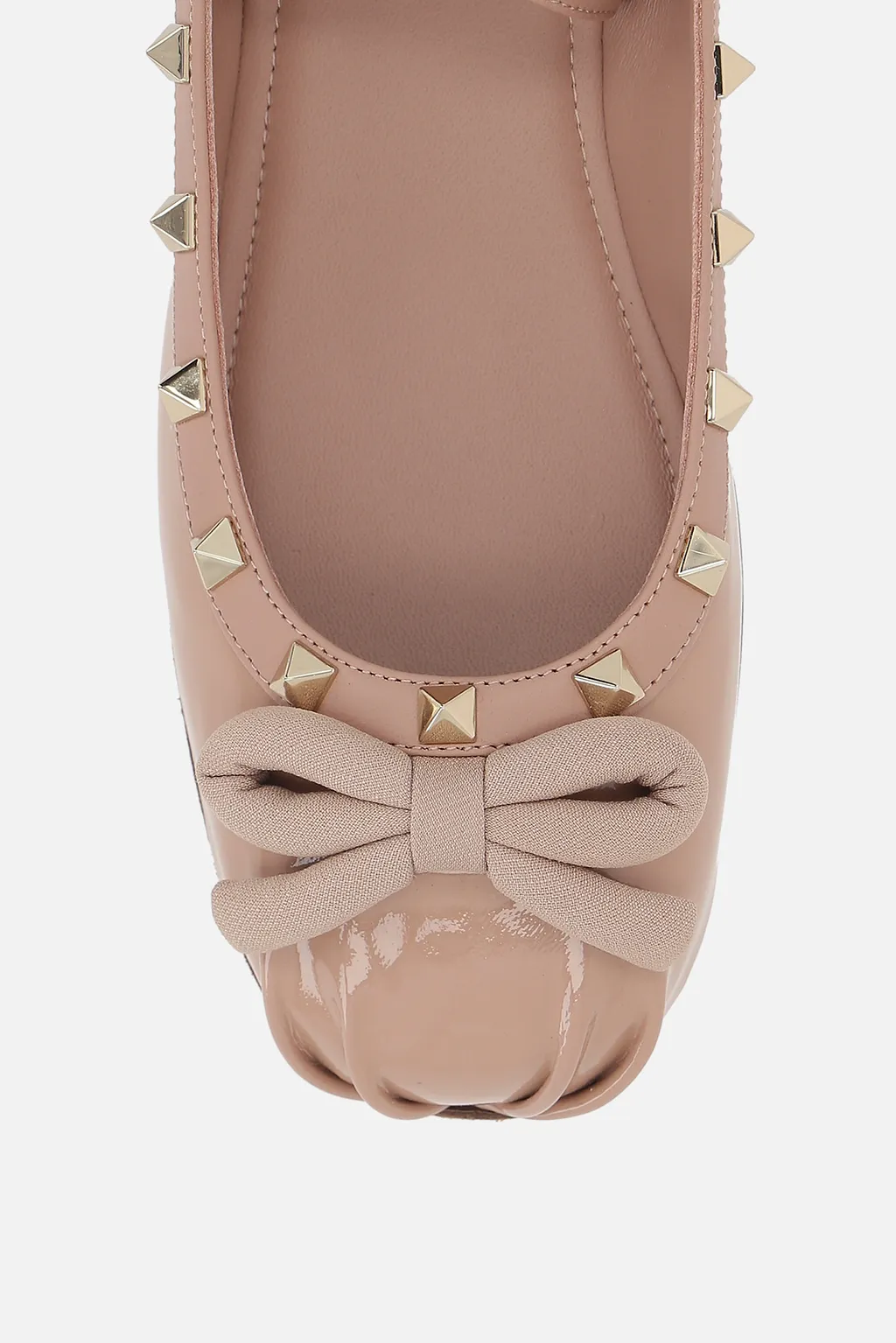 Valentino Garavani Rockstud Round Toe Ballerina Shoes
