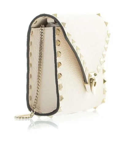 Valentino Garavani Rockstud Foldover Top Mini Clutch Bag