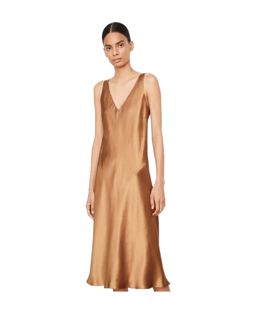 V-Neck Slip Midi Dress