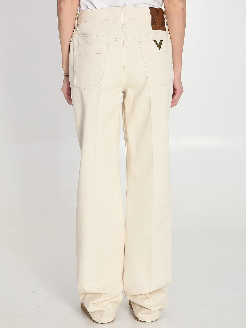 Valentino	Logo Patch Straight Leg Jeans