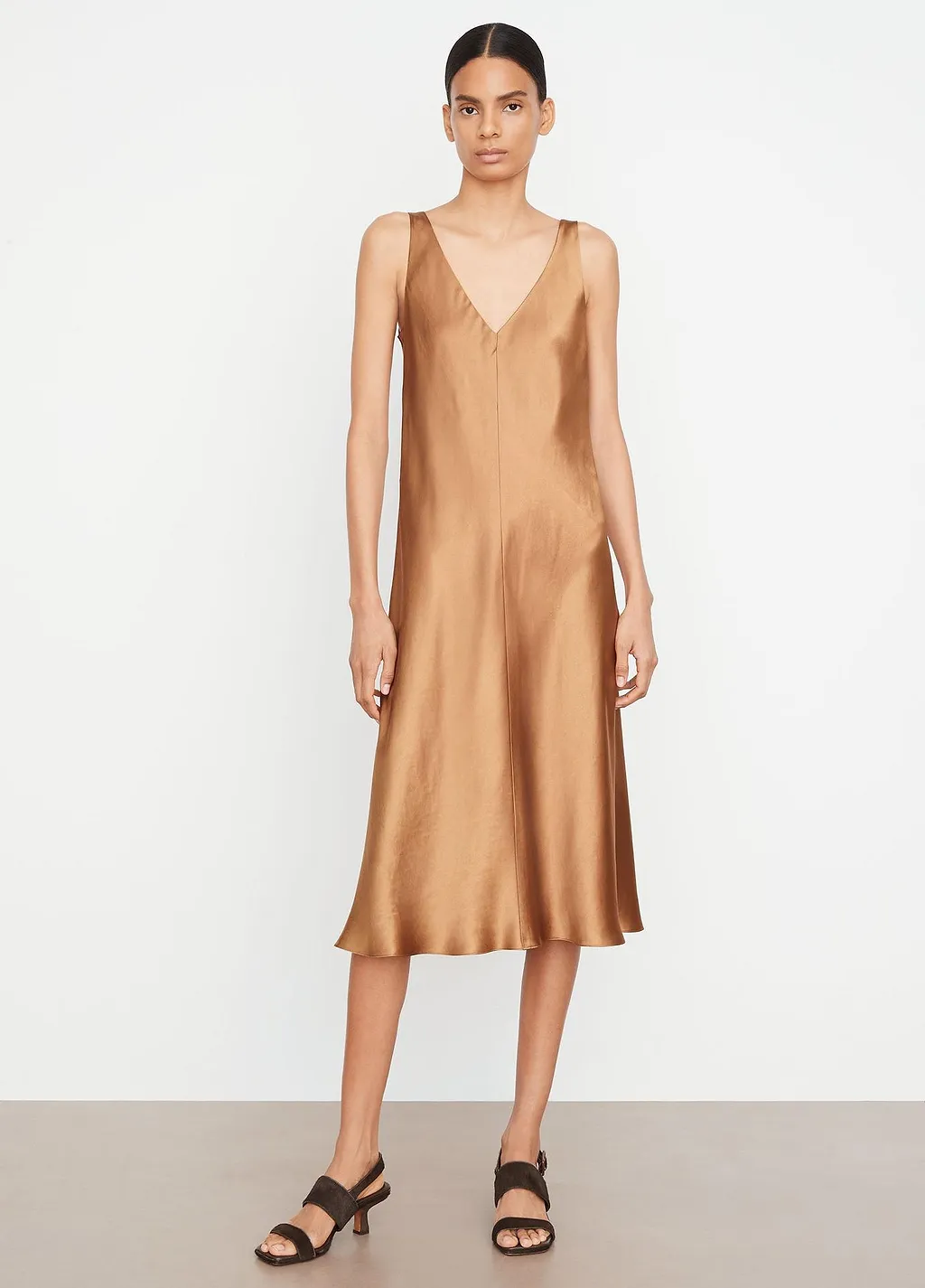 V-Neck Slip Midi Dress