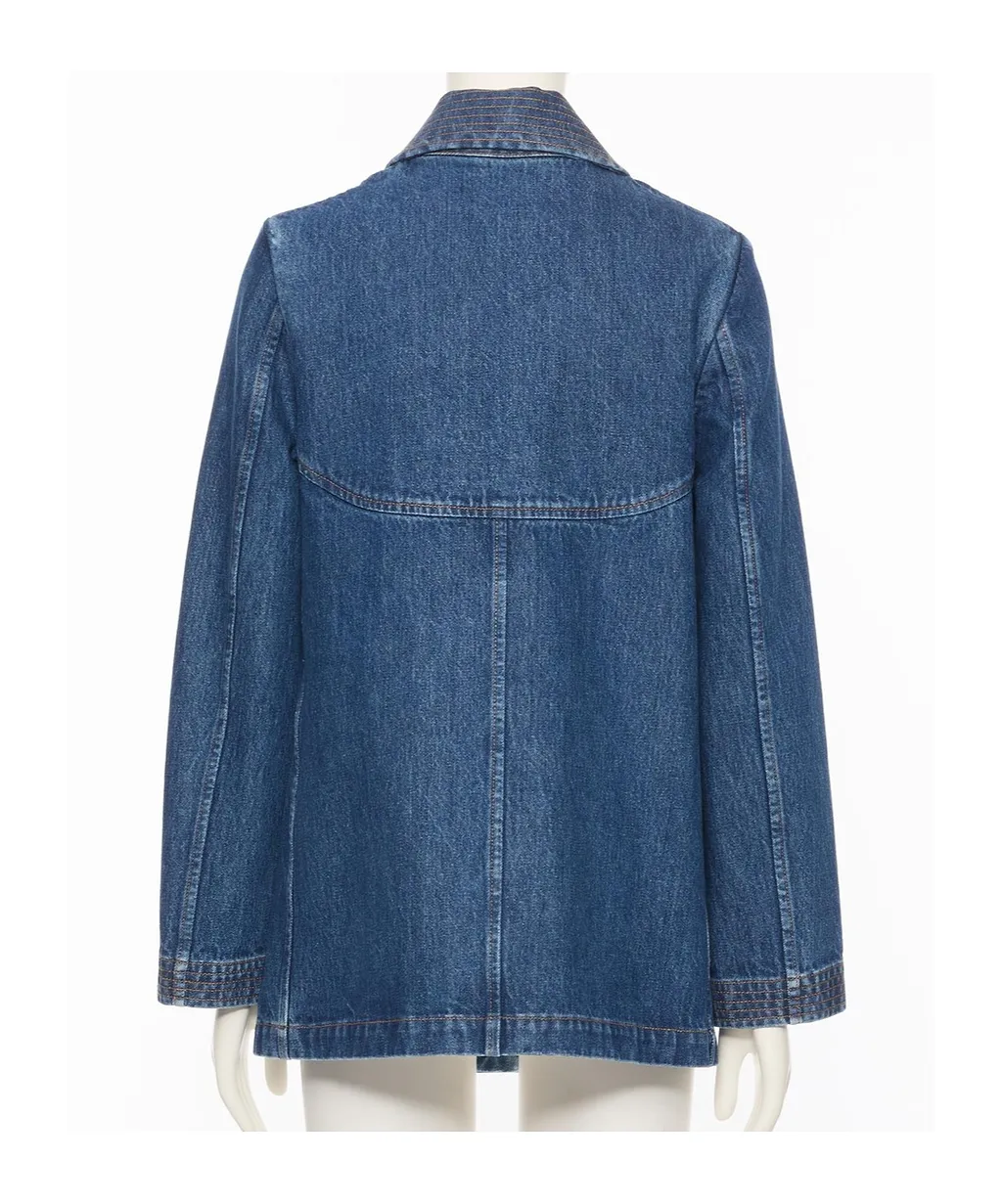 Valentino Logo Plaque Denim Jacket