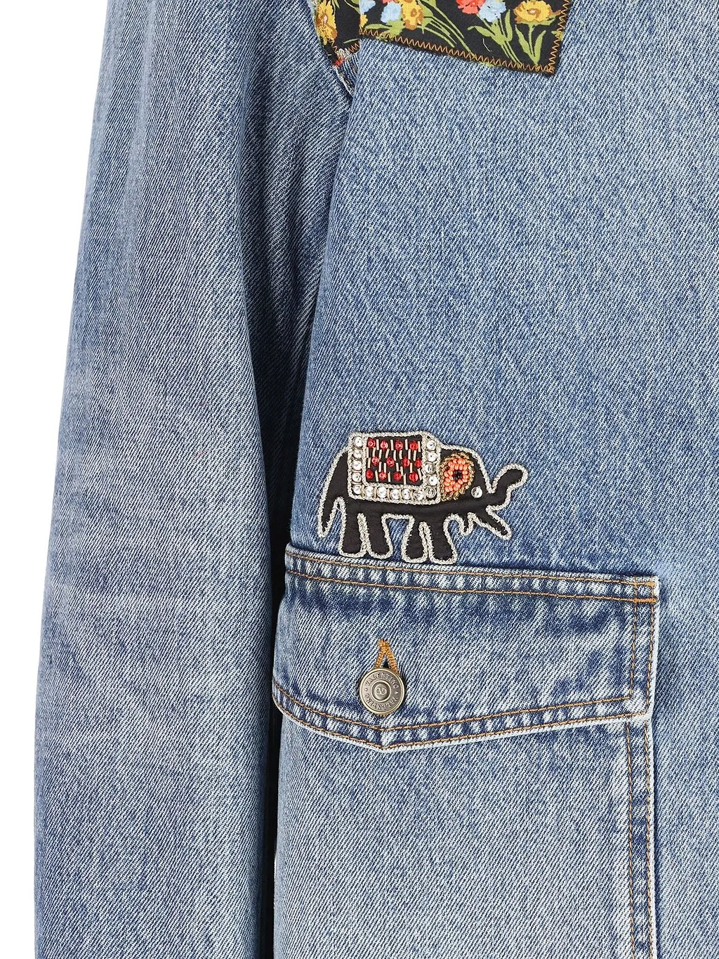 Valentino Patch Detailed Button-Up Denim Jacket