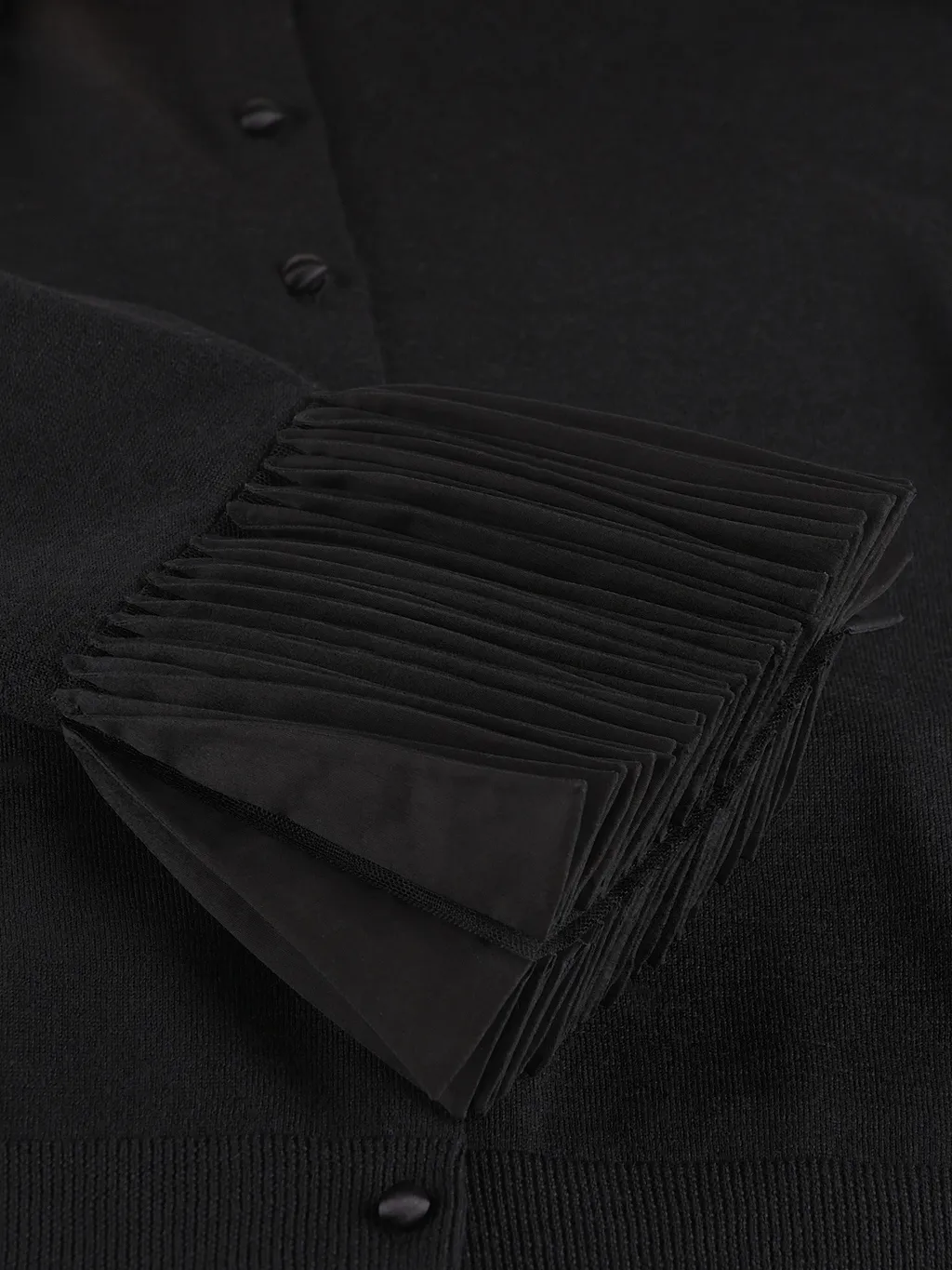 Valentino Pleated-Cuff Buttoned Cardigan