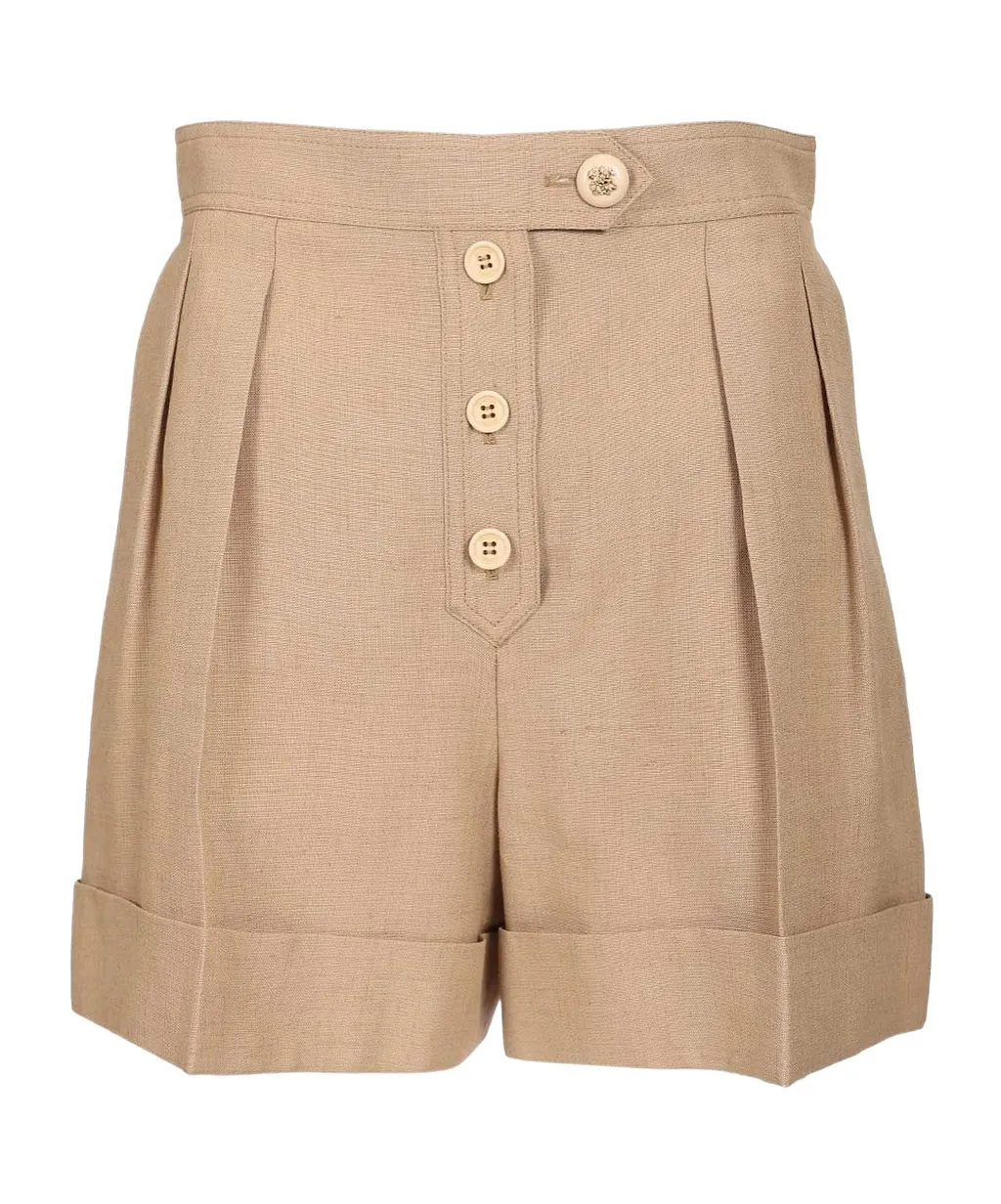Valentino Button Detailed Turn-Up Hem Shorts