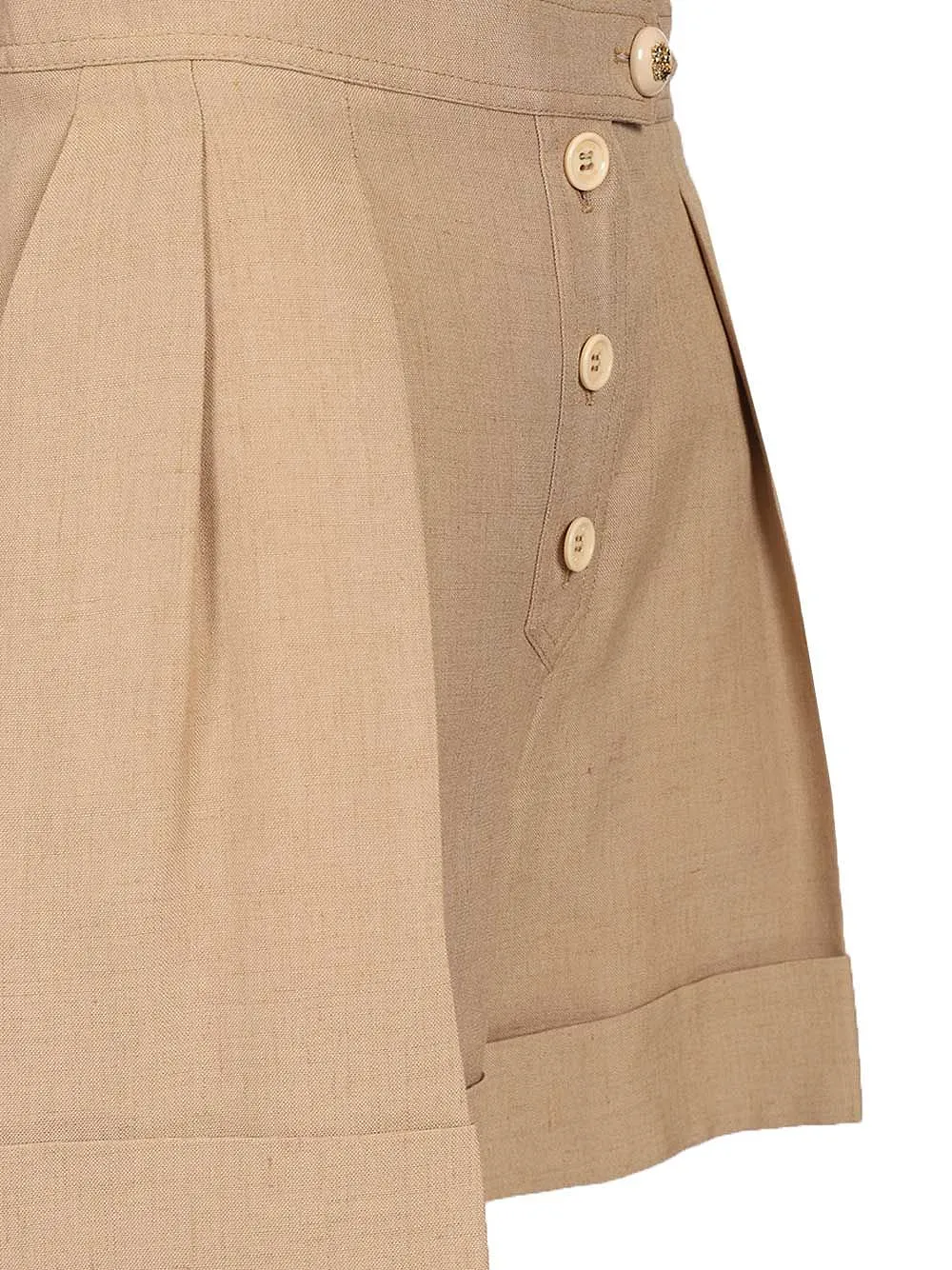 Valentino Button Detailed Turn-Up Hem Shorts