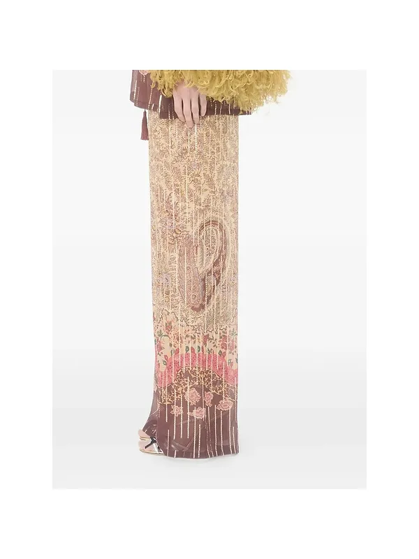 Valentino Paisley Printed Wide Leg Pants