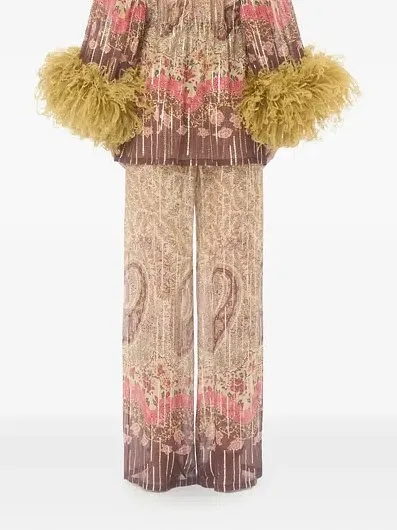 Valentino Paisley Printed Wide Leg Pants
