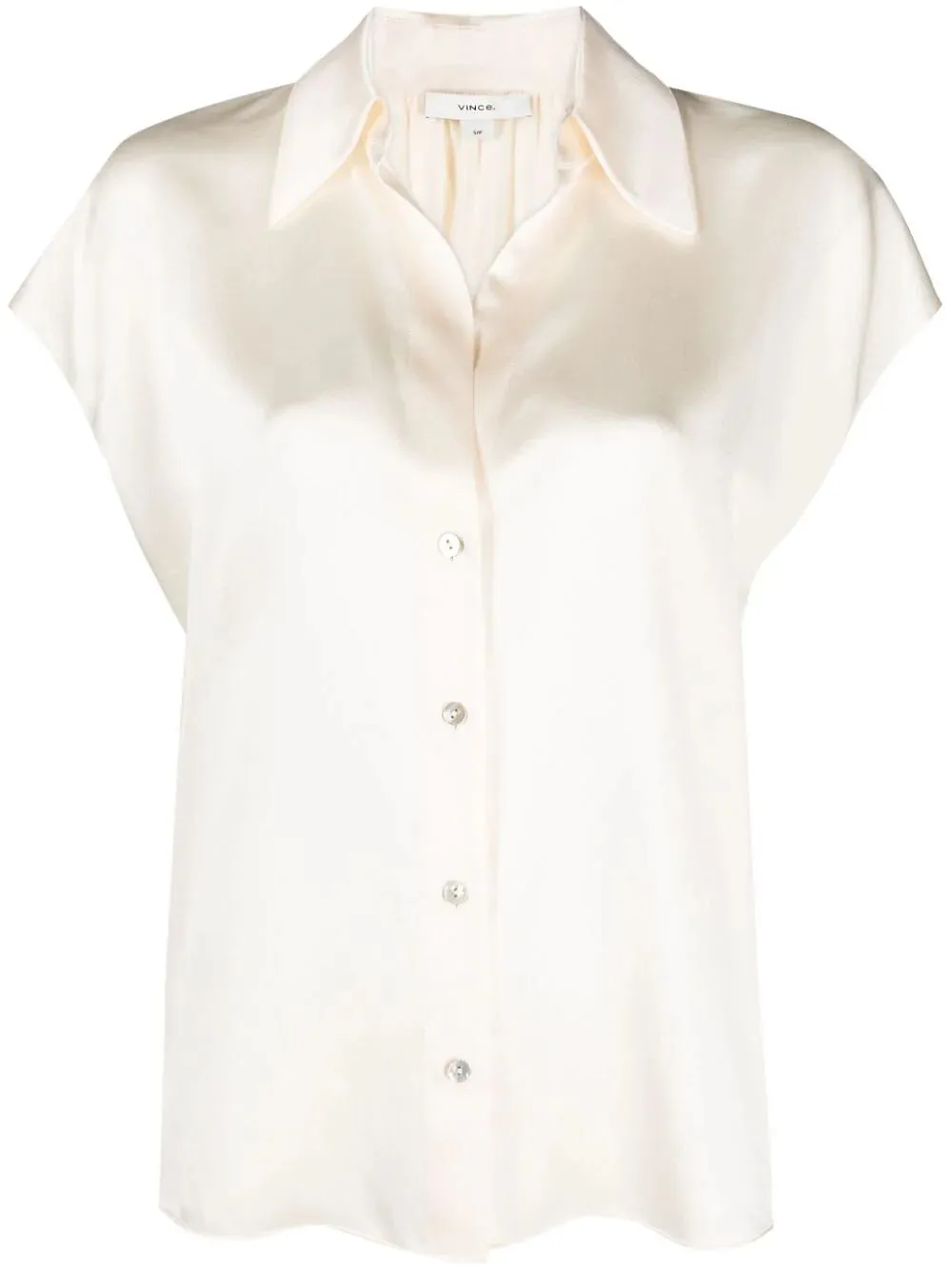 Vince Short Sleeve Button-Up Blouse