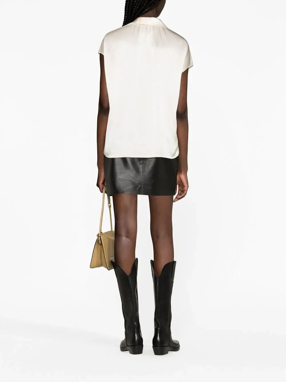 Vince Short Sleeve Button-Up Blouse