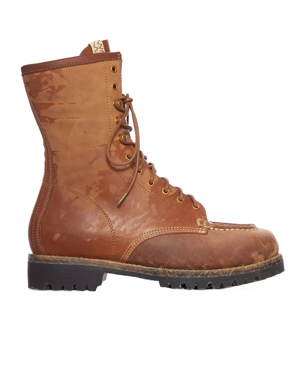 Leather Lace-Up Boots