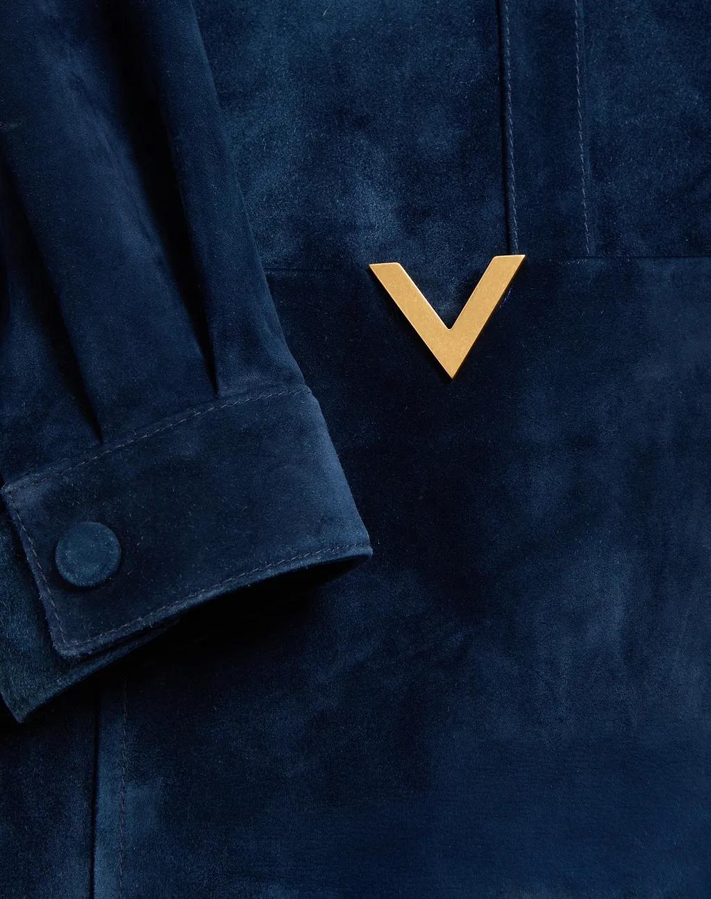 Valentino Vgold Velour Leather Jacket