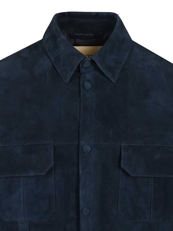 Valentino Vgold Velour Leather Jacket