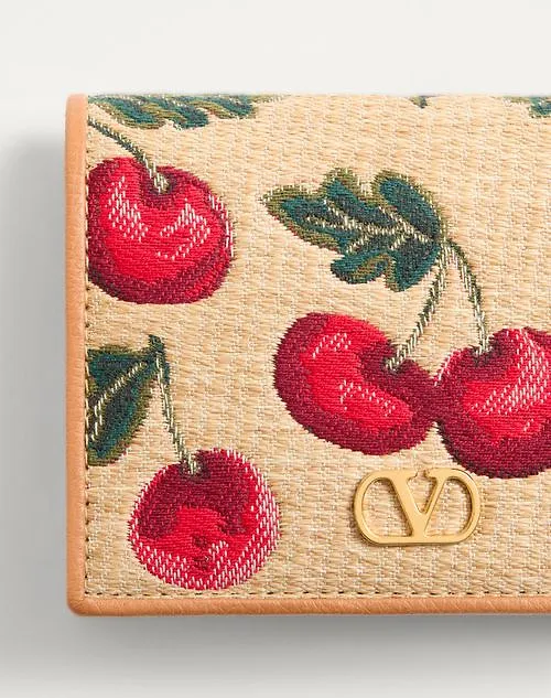 Valentino Vlogo Signature Cherry Patterned Wallet