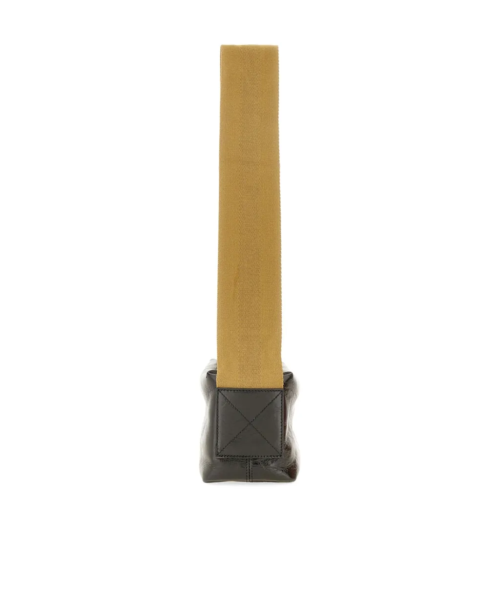 Zipped Patent-Leather Shoulder Bag