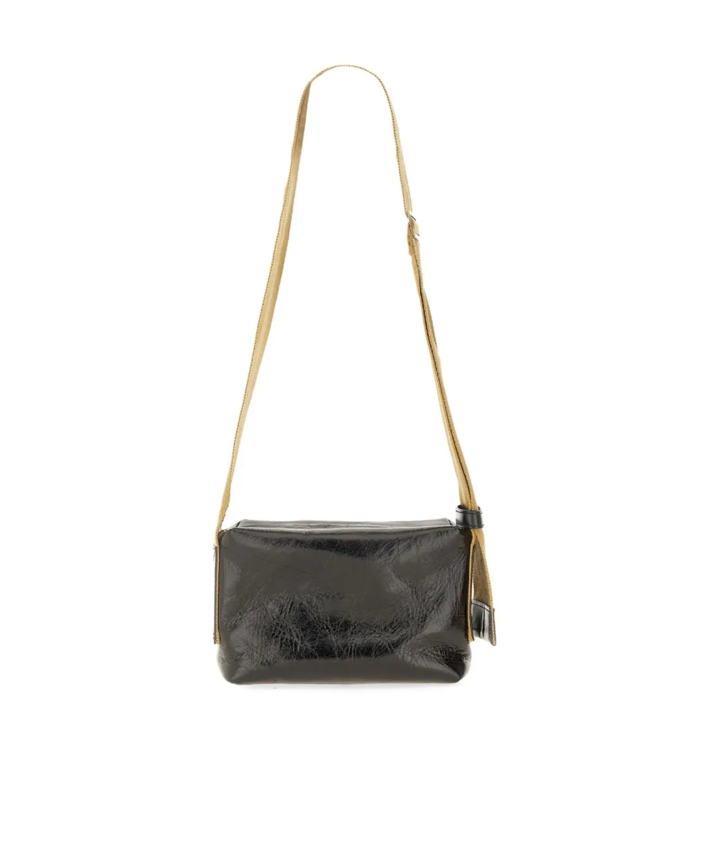 Zipped Patent-Leather Shoulder Bag