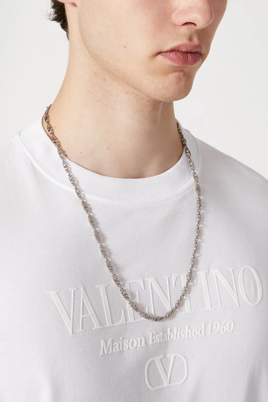 Valentino Vlogo Signature Logo Plaque Necklace