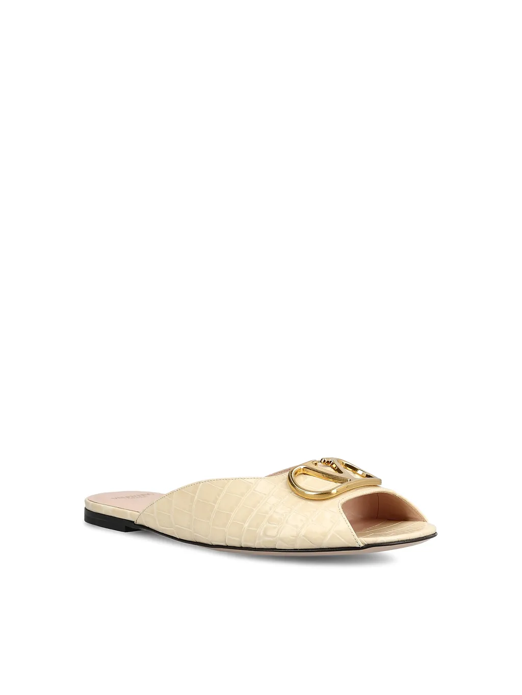 Valentino Vlogo Signature Embossed Slip-On Sandals
