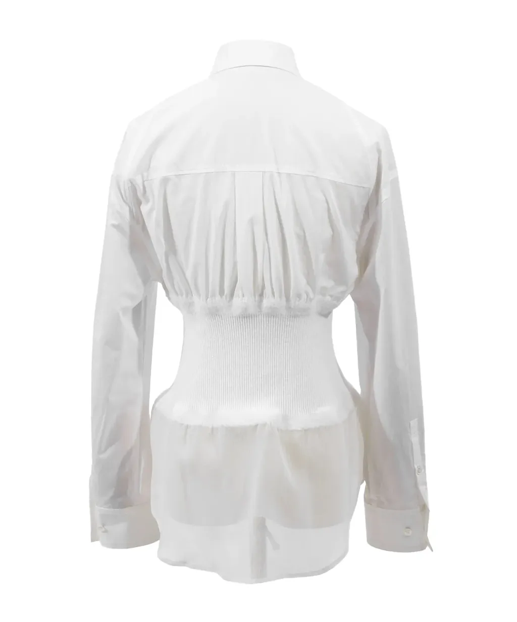 Knitted Patchwork Long-Sleeved Shirt