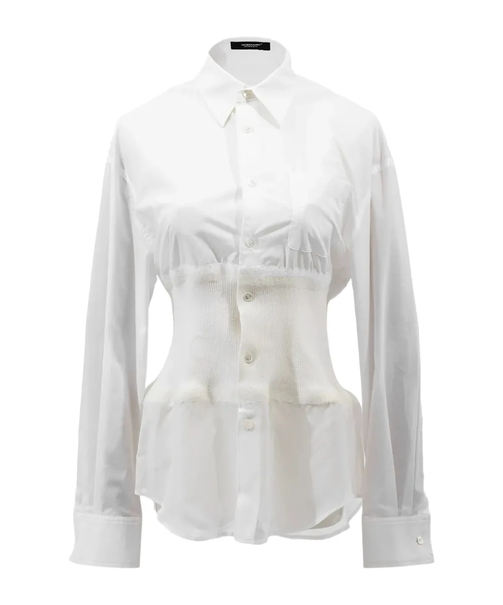 Knitted Patchwork Long-Sleeved Shirt