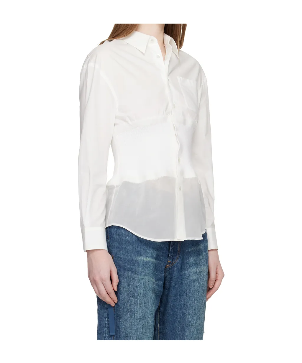 Knitted Patchwork Long-Sleeved Shirt
