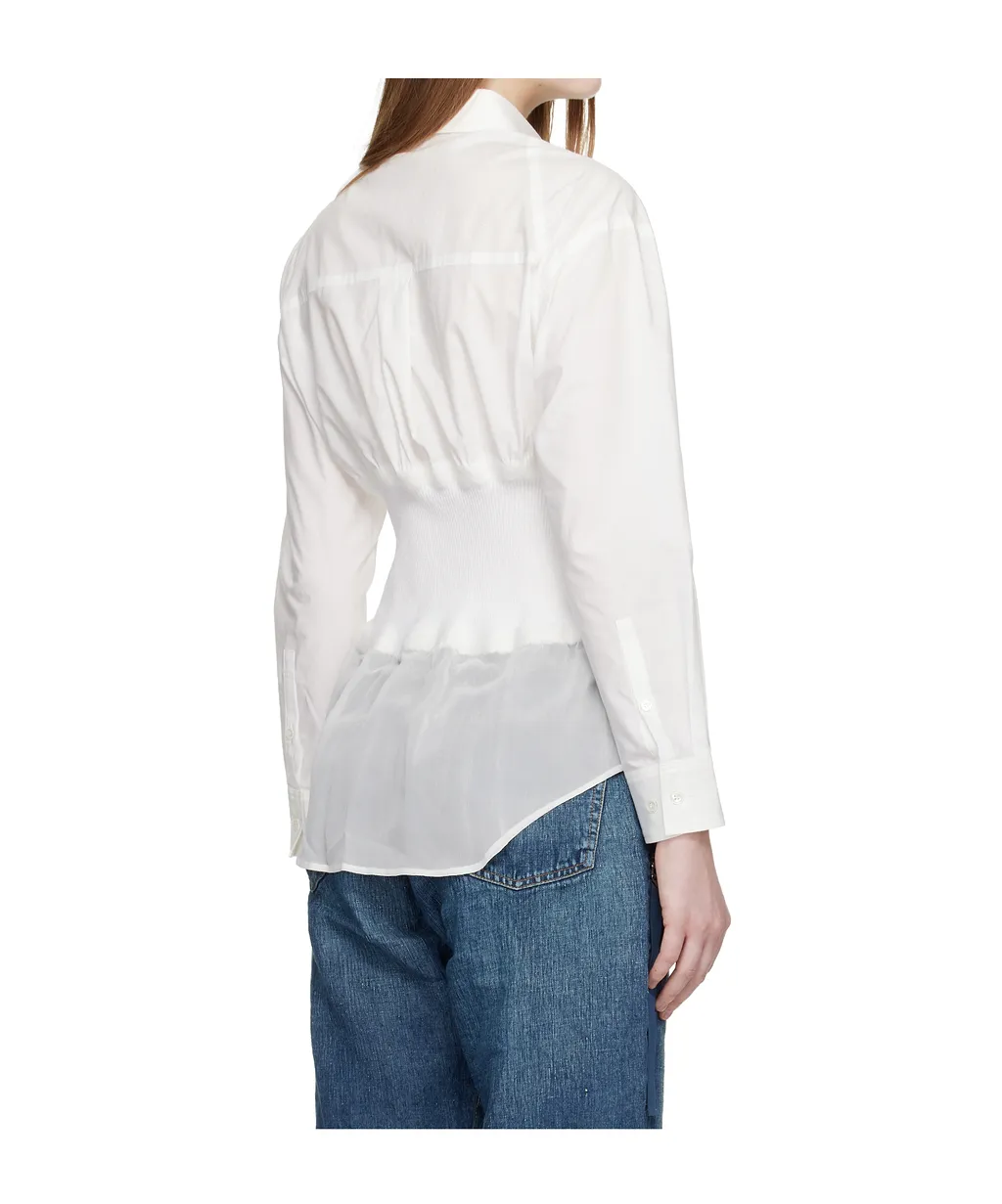 Knitted Patchwork Long-Sleeved Shirt