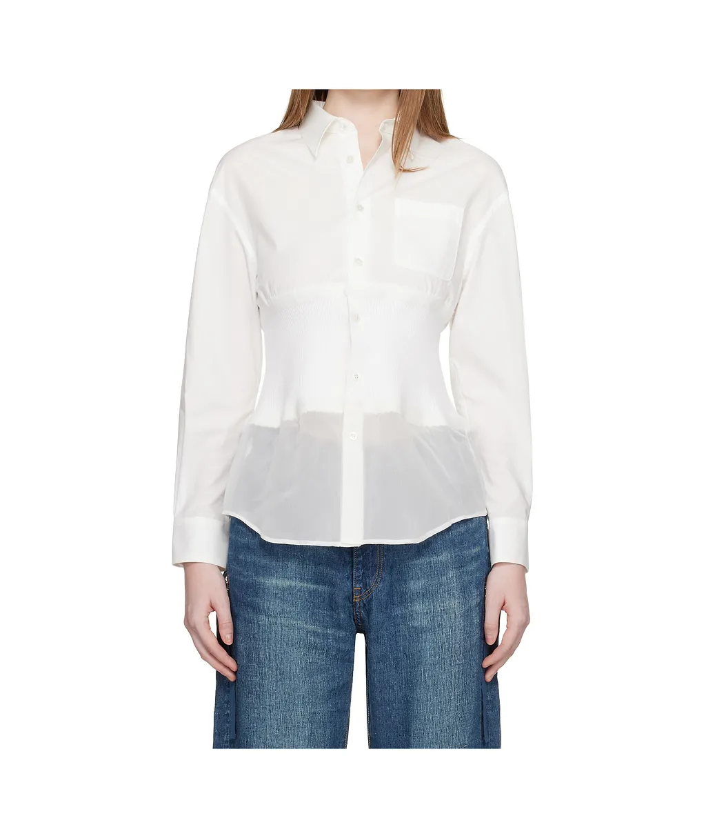 Knitted Patchwork Long-Sleeved Shirt