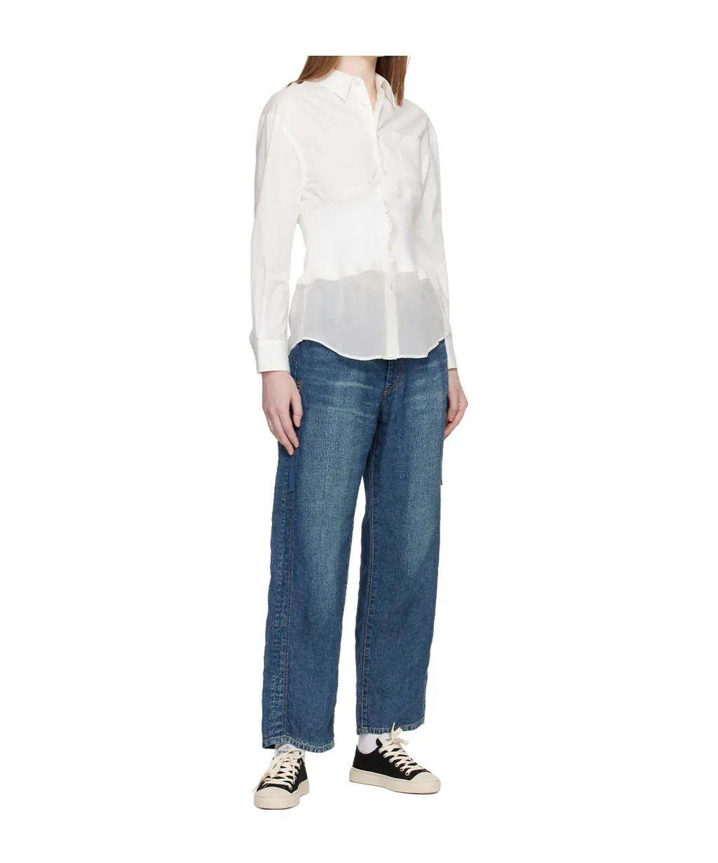 Knitted Patchwork Long-Sleeved Shirt