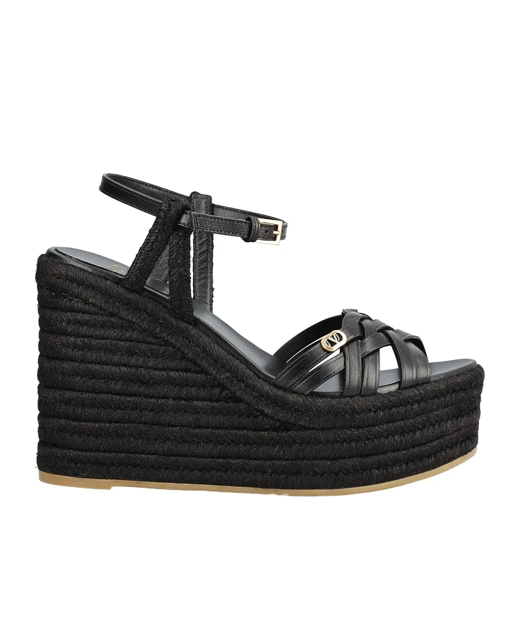 Valentino Vlogo Signature Wedged Sandals