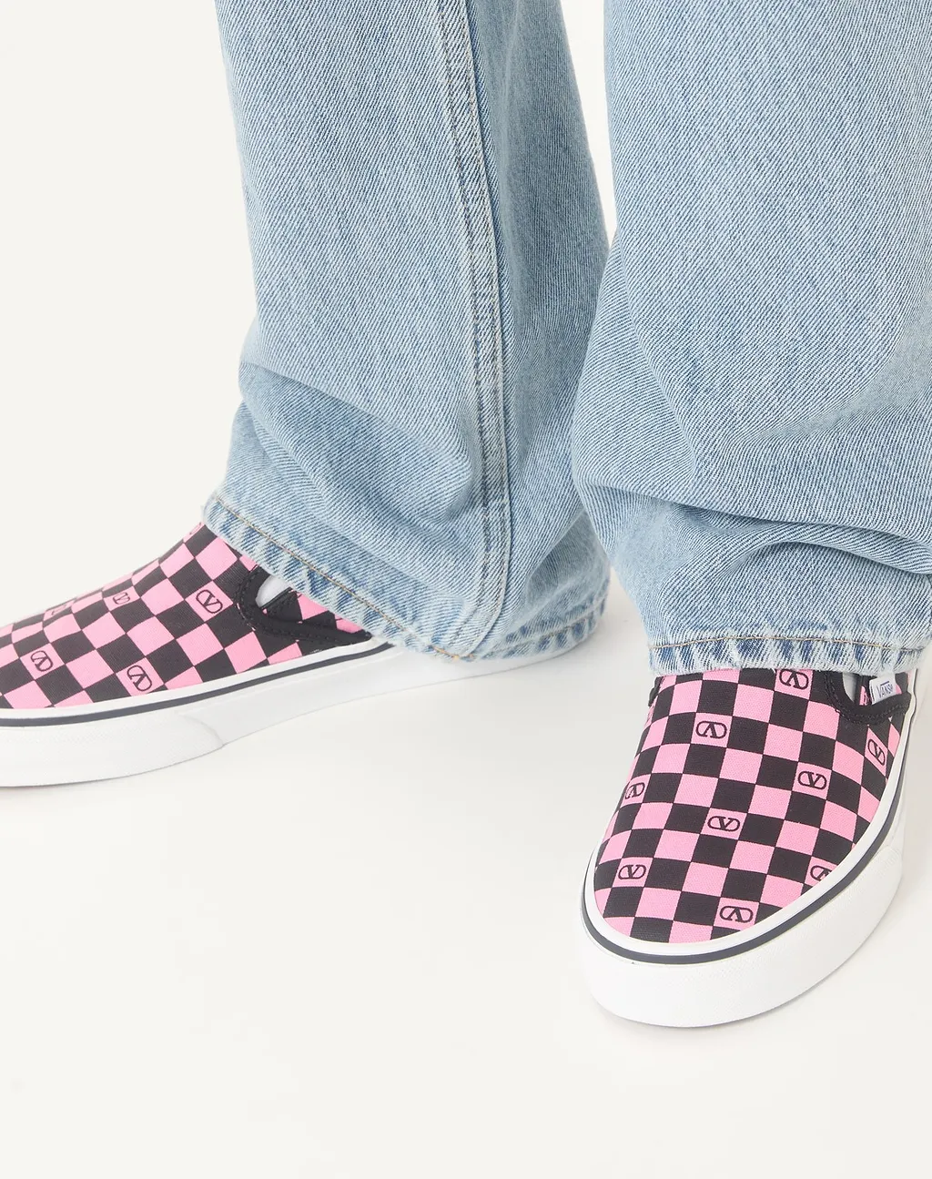 Valentino Garavani X Vans Checkerboard Printed Slip-On Sneakers